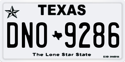 TX license plate DNO9286