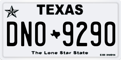TX license plate DNO9290