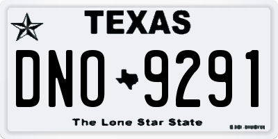 TX license plate DNO9291