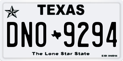 TX license plate DNO9294