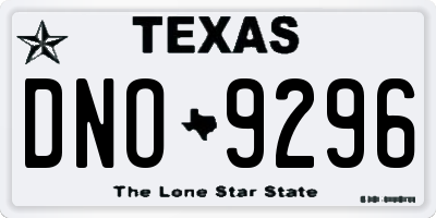 TX license plate DNO9296