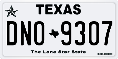 TX license plate DNO9307