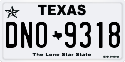 TX license plate DNO9318