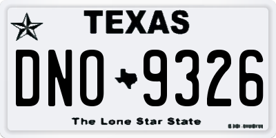 TX license plate DNO9326