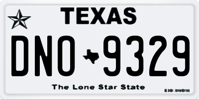 TX license plate DNO9329