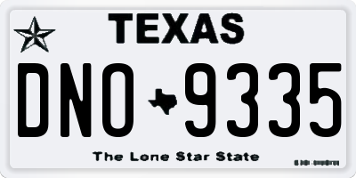 TX license plate DNO9335