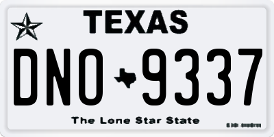 TX license plate DNO9337
