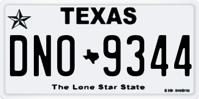 TX license plate DNO9344