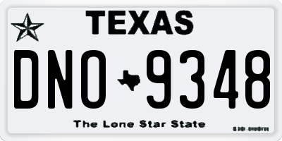 TX license plate DNO9348