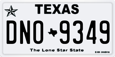 TX license plate DNO9349