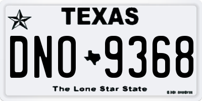 TX license plate DNO9368