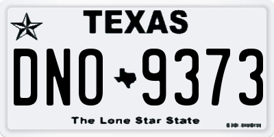 TX license plate DNO9373