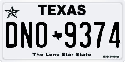 TX license plate DNO9374