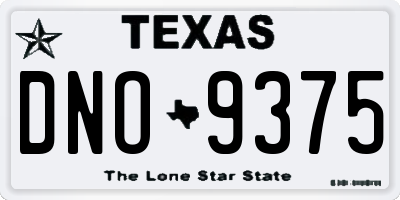 TX license plate DNO9375