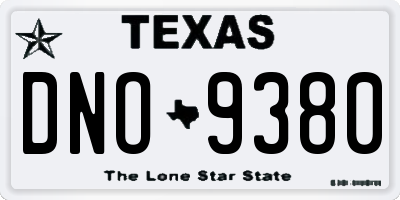 TX license plate DNO9380
