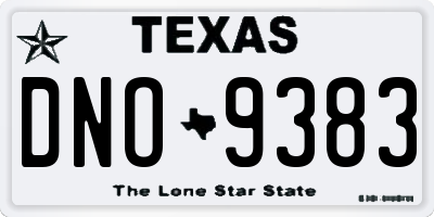 TX license plate DNO9383