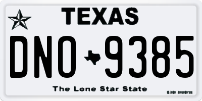 TX license plate DNO9385