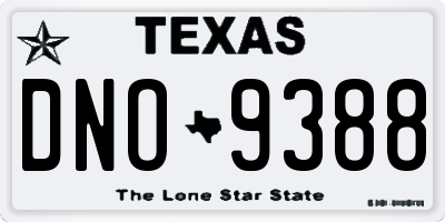TX license plate DNO9388