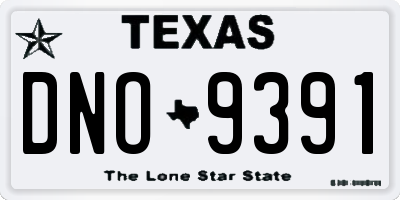 TX license plate DNO9391