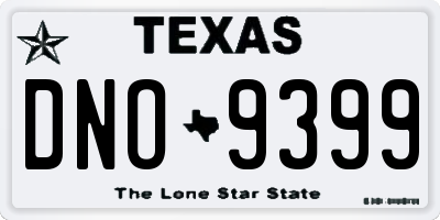 TX license plate DNO9399