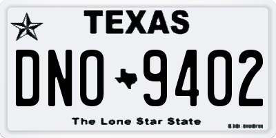 TX license plate DNO9402