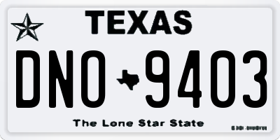 TX license plate DNO9403