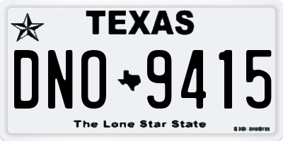 TX license plate DNO9415