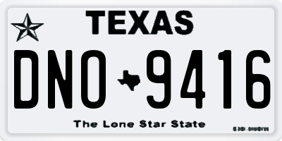 TX license plate DNO9416
