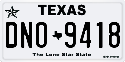 TX license plate DNO9418