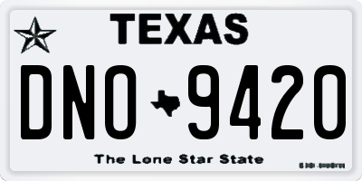 TX license plate DNO9420