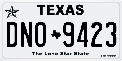 TX license plate DNO9423