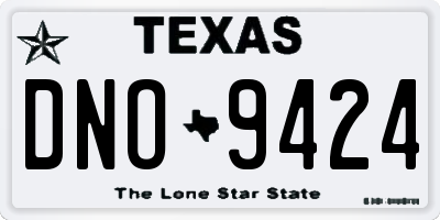 TX license plate DNO9424