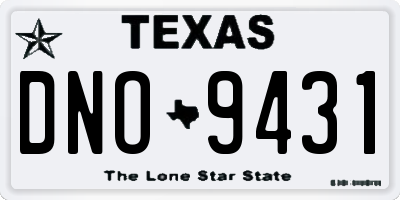TX license plate DNO9431
