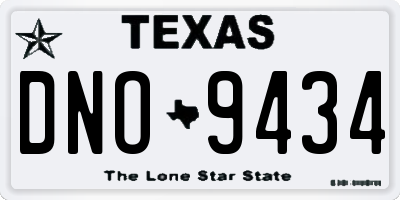 TX license plate DNO9434