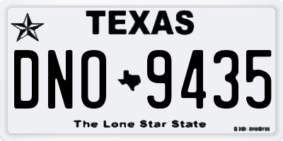 TX license plate DNO9435