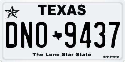 TX license plate DNO9437