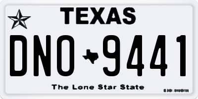TX license plate DNO9441