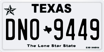 TX license plate DNO9449