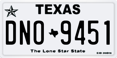 TX license plate DNO9451