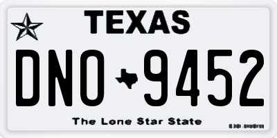 TX license plate DNO9452