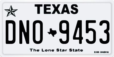 TX license plate DNO9453