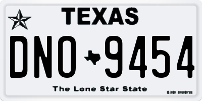 TX license plate DNO9454