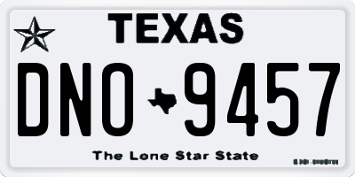 TX license plate DNO9457