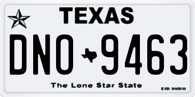 TX license plate DNO9463