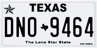 TX license plate DNO9464