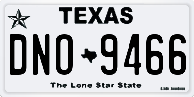 TX license plate DNO9466