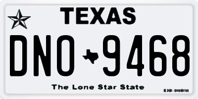 TX license plate DNO9468