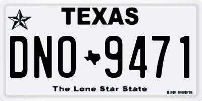 TX license plate DNO9471