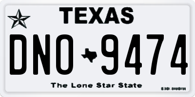 TX license plate DNO9474