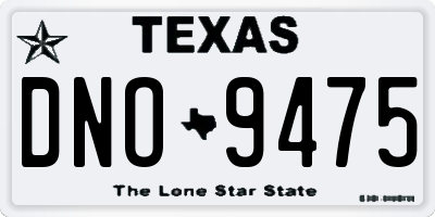 TX license plate DNO9475